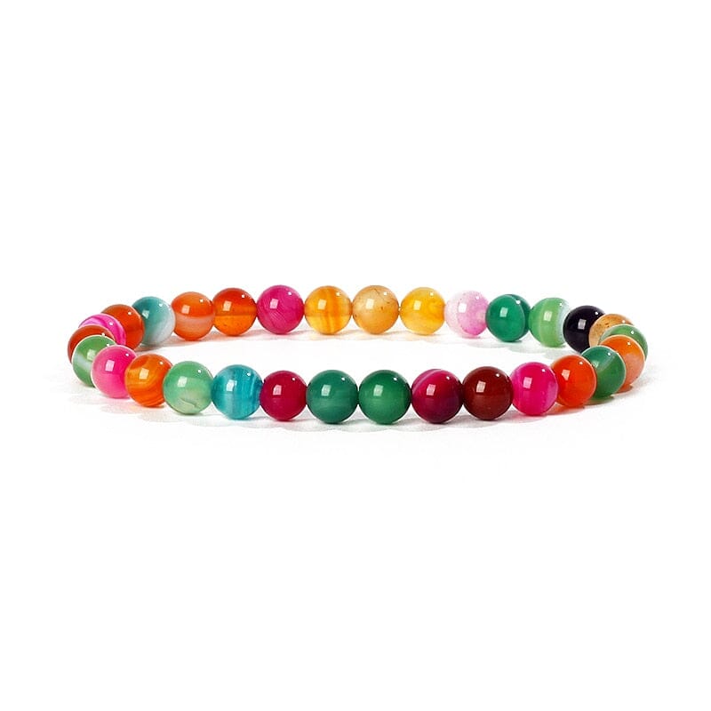 Bracelet Agates en pierre naturelle pour femmes 6mm Quartz Onyx perles Bracelet élastique Chakra guérison Reiki Yoga