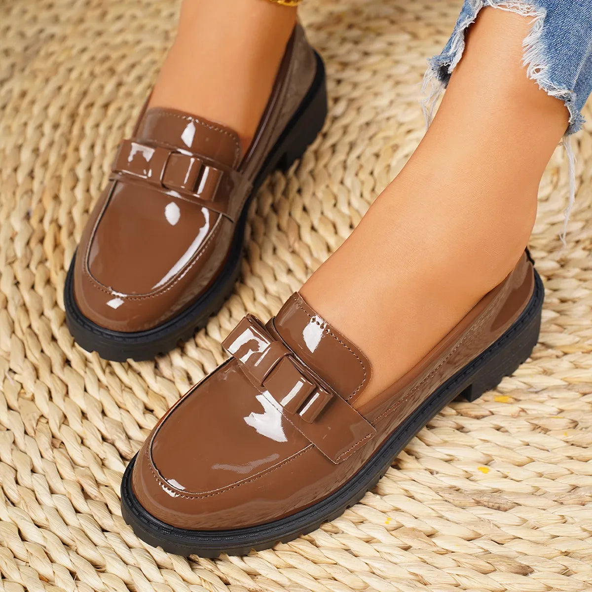 Chaussures grande taille, mocassins, confortables, à enfiler, pour le travail, décontractées, pour femmes, plateforme, pointures 36 à 43