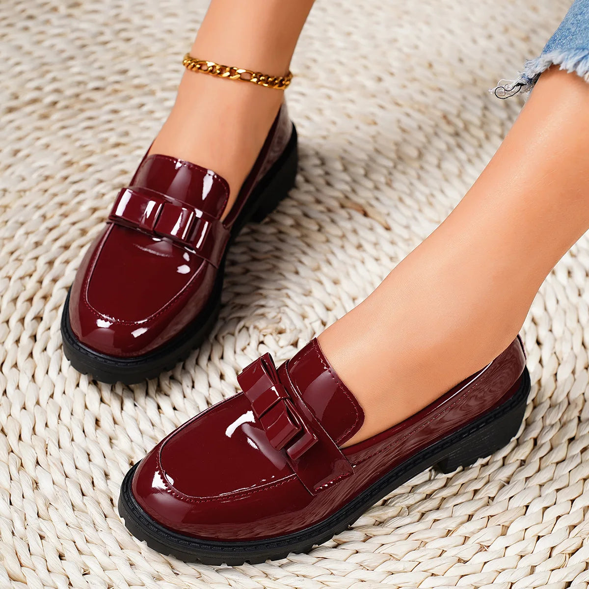 Chaussures grande taille, mocassins, confortables, à enfiler, pour le travail, décontractées, pour femmes, plateforme, pointures 36 à 43