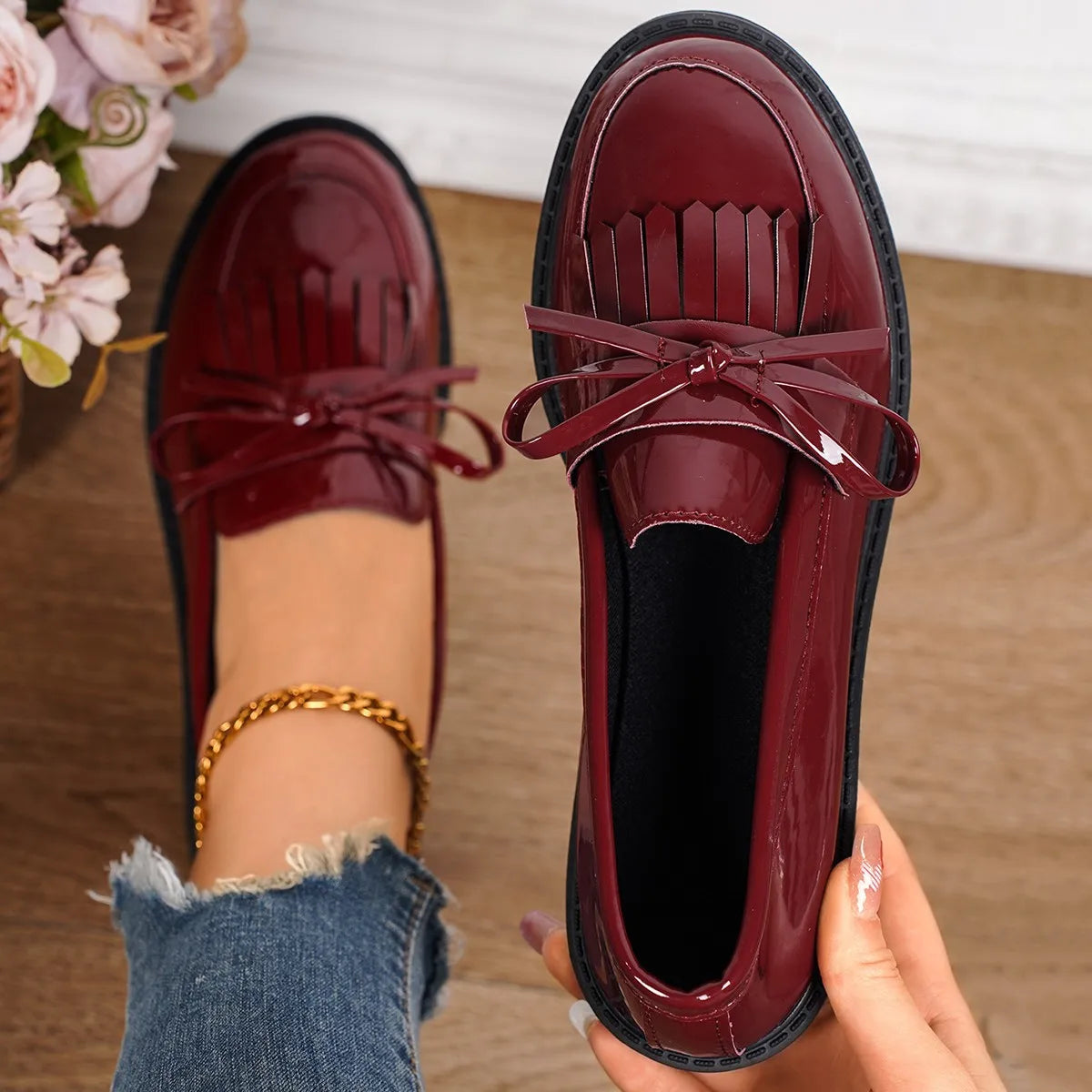 Chaussures grande taille, mocassins, confortables, à enfiler, pour le travail, décontractées, pour femmes, plateforme, pointures 36 à 43