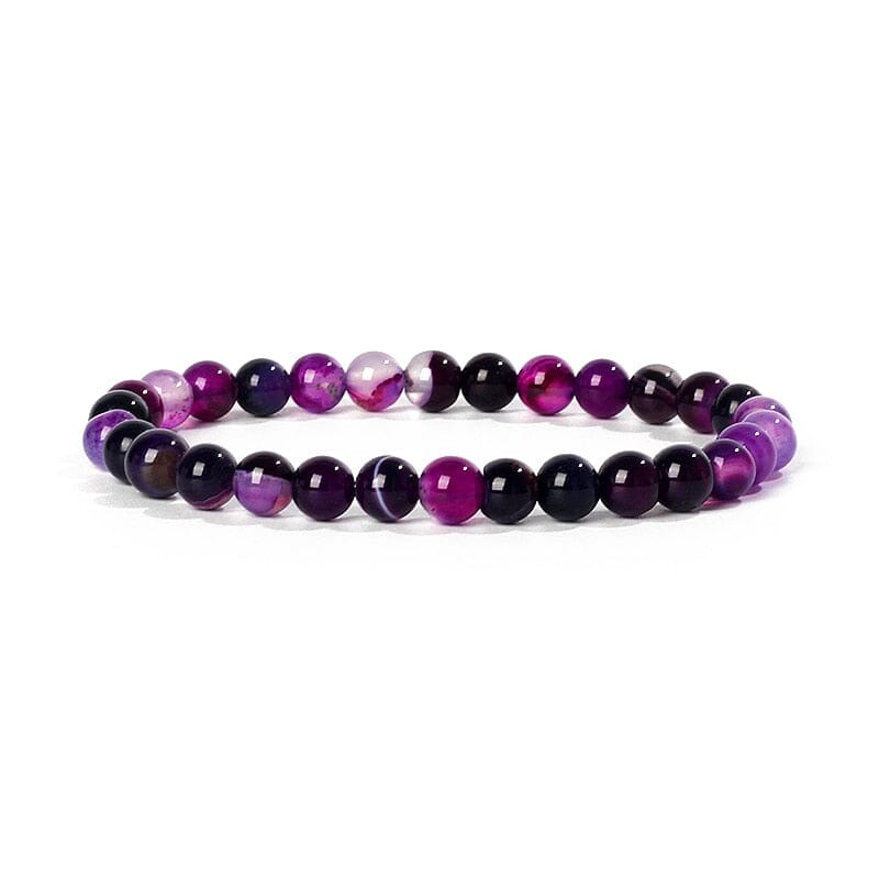 Bracelet Agates en pierre naturelle pour femmes 6mm Quartz Onyx perles Bracelet élastique Chakra guérison Reiki Yoga