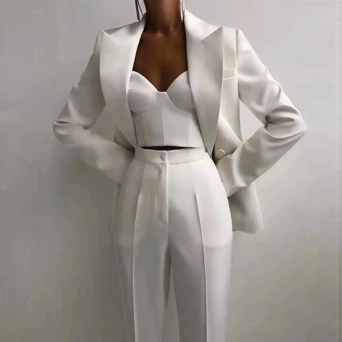 Ensemble Blazer, Pantalon crayon, Bustier, pour Femme, 3 Pièces, Sweet Couleurs