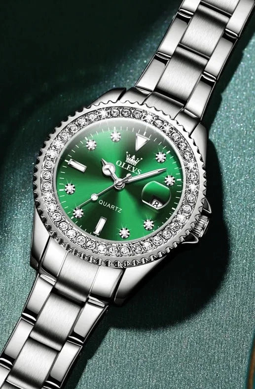 Montre à Quartz femmes - montre élégante de Luxe diamants et acier inoxydable étanche - ensemble haut de gamme - marque originale montre-bracelet