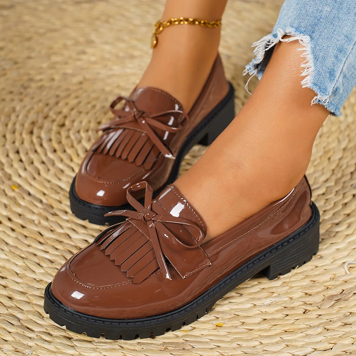 Chaussures grande taille, mocassins, confortables, à enfiler, pour le travail, décontractées, pour femmes, plateforme, pointures 36 à 43
