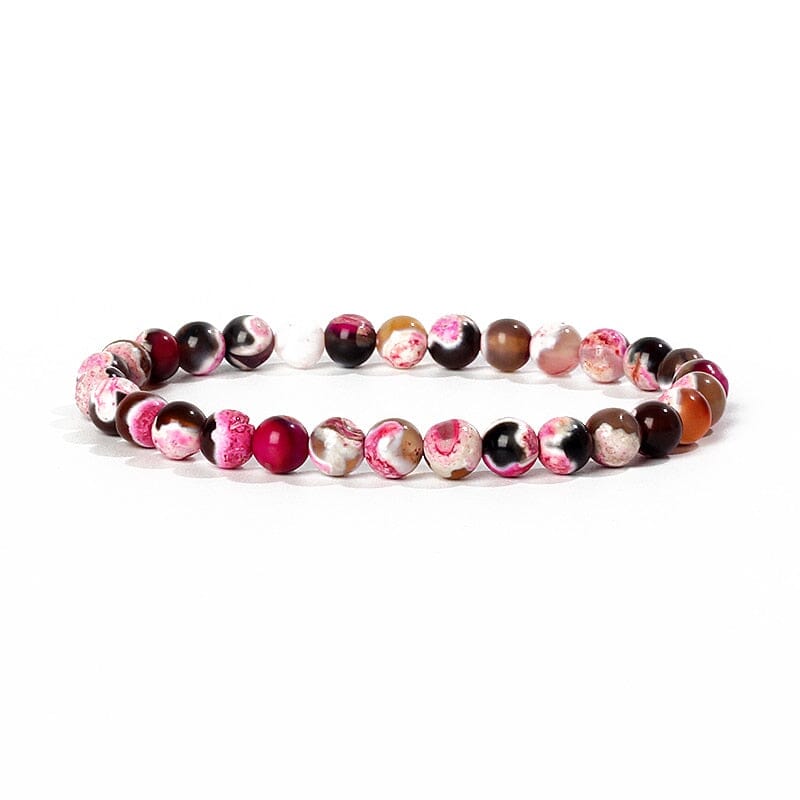 Bracelet Agates en pierre naturelle pour femmes 6mm Quartz Onyx perles Bracelet élastique Chakra guérison Reiki Yoga