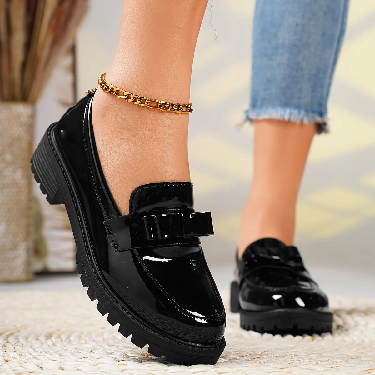 Chaussures grande taille, mocassins, confortables, à enfiler, pour le travail, décontractées, pour femmes, plateforme, pointures 36 à 43