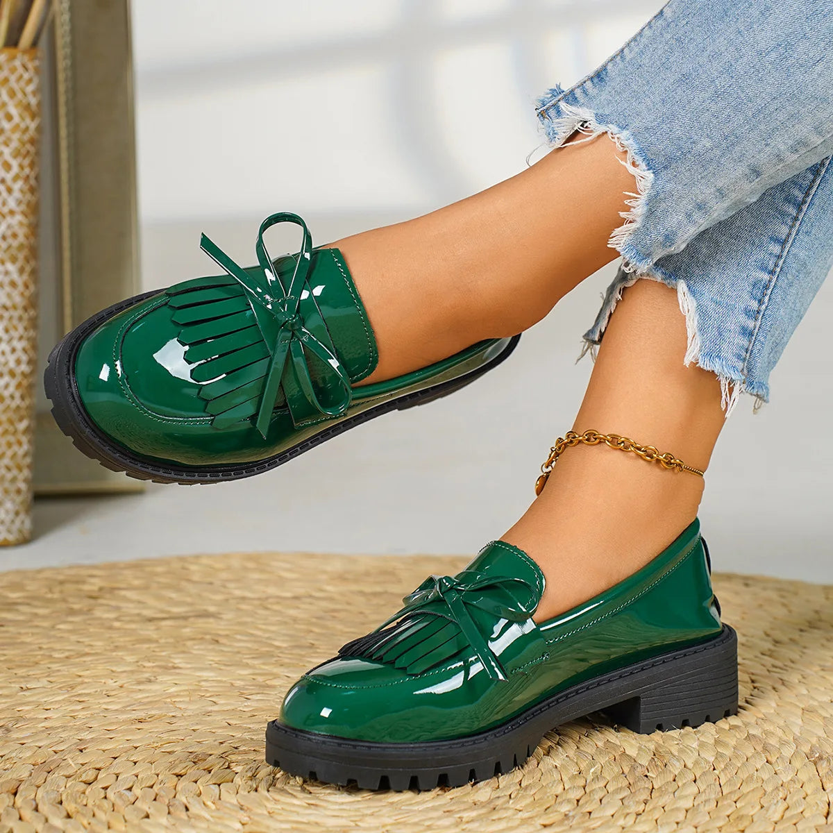 Chaussures grande taille, mocassins, confortables, à enfiler, pour le travail, décontractées, pour femmes, plateforme, pointures 36 à 43