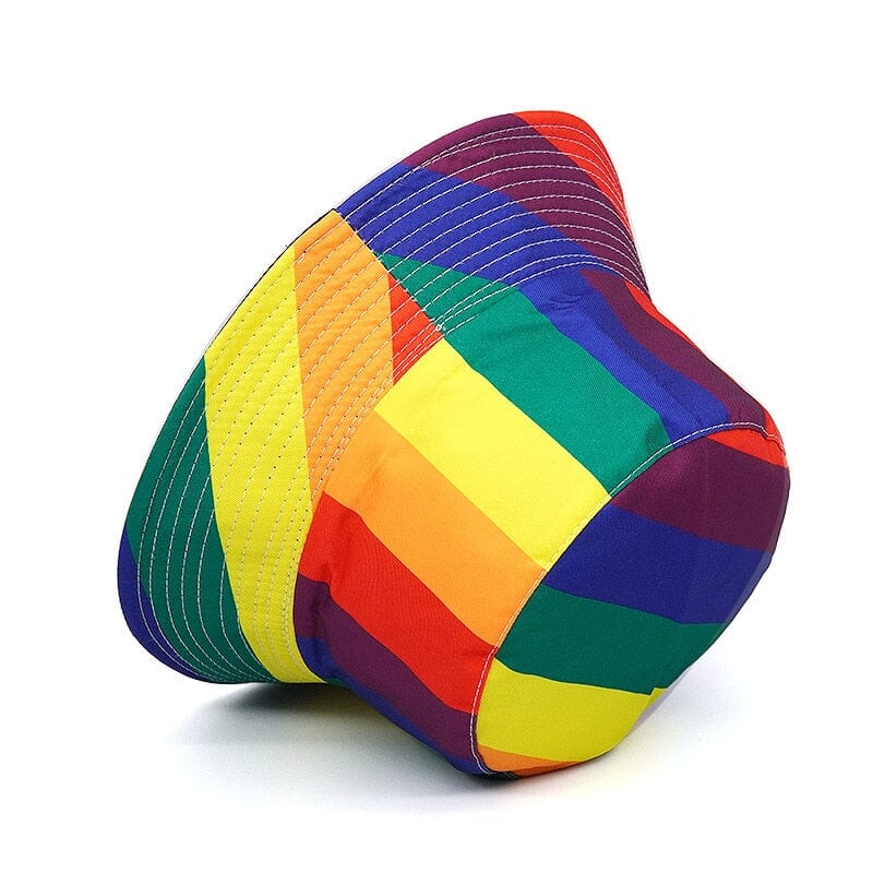 Chapeau d'été réversible pour femmes et hommes imprimé arc-en-ciel