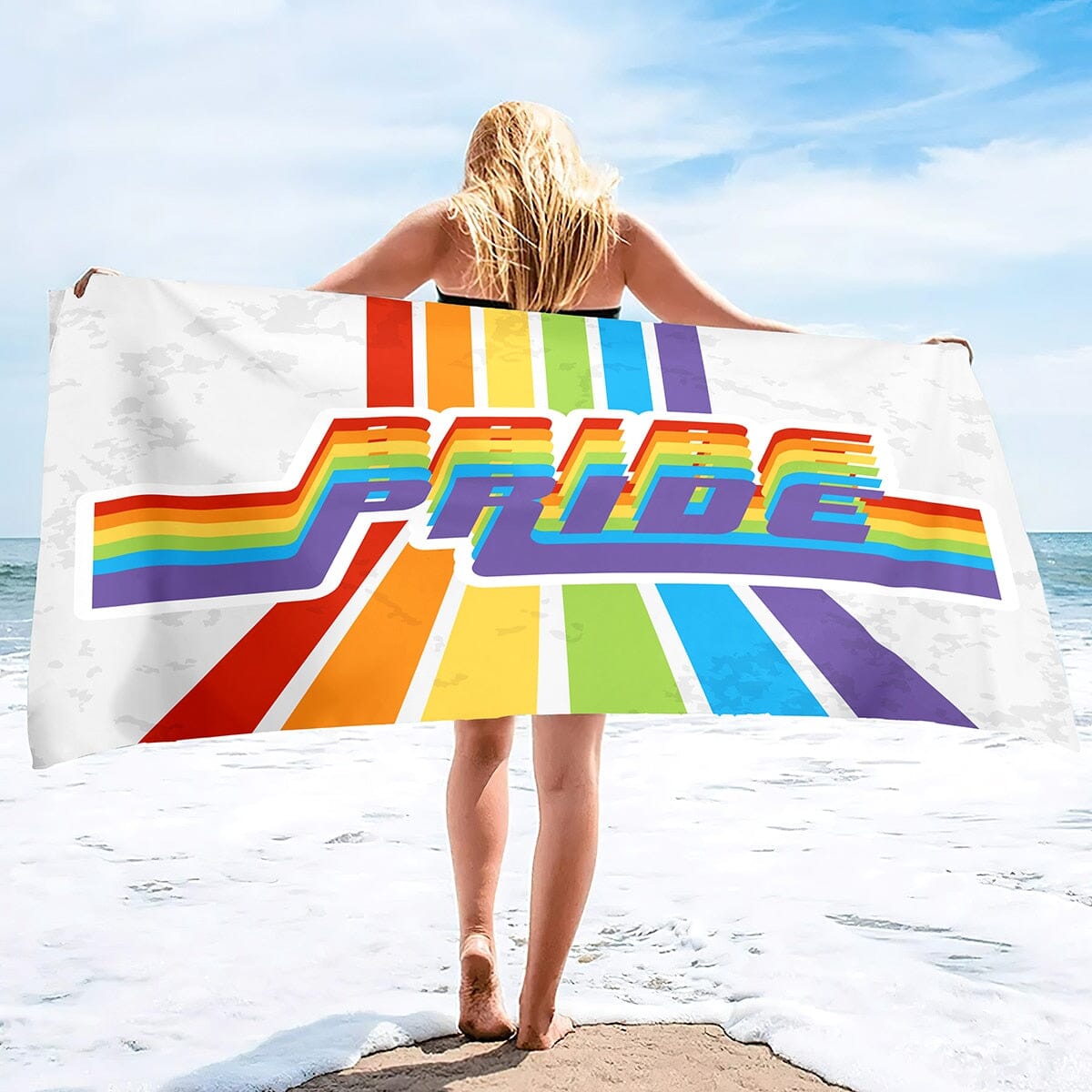 Serviette de plage Arc en ciel Colors-Road- taille XL