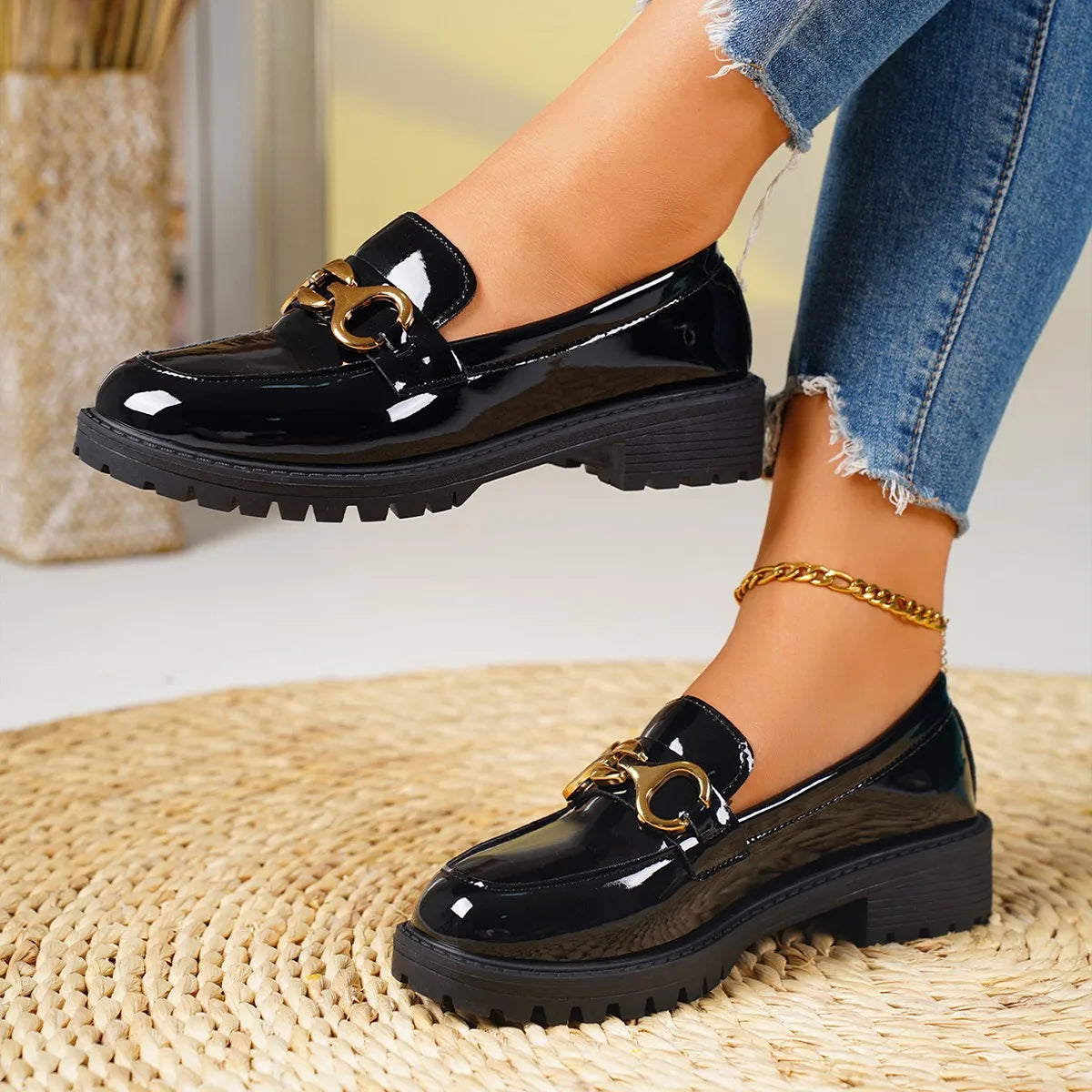 Chaussures grande taille, mocassins, confortables, à enfiler, pour le travail, décontractées, pour femmes, plateforme, pointures 36 à 43