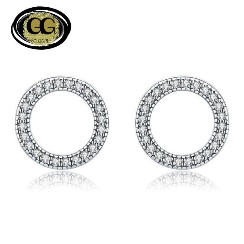 Boucles d'oreilles rondes en argent Sterling 925 pour femmes Idée cadeau