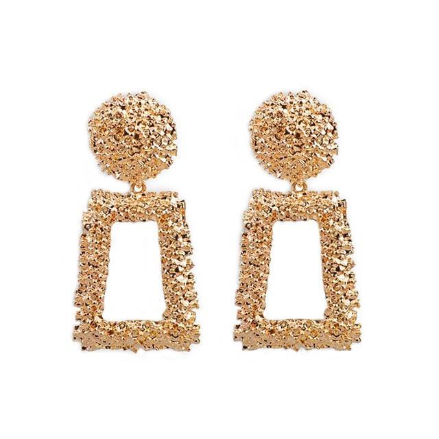 Boucles D'oreilles Éblouissantes de Mode Grandes Géométriques rondes Moderne