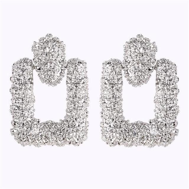 Boucles D'oreilles Éblouissantes de Mode Grandes Géométriques rondes Moderne