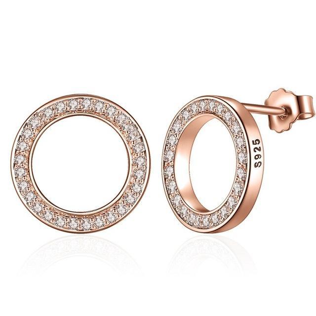 Boucles d'oreilles rondes en argent Sterling 925 pour femmes Idée cadeau