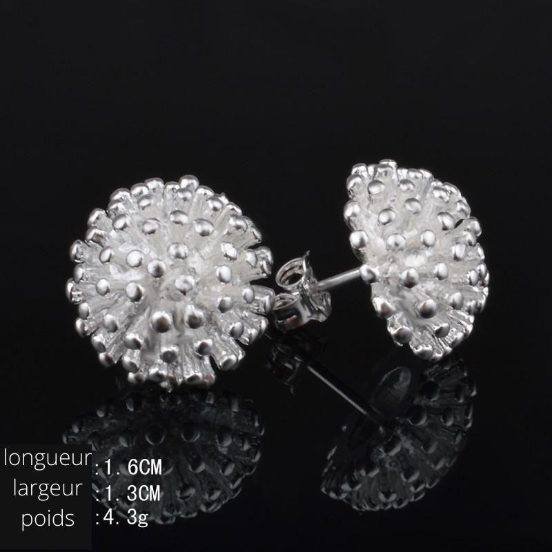 Boucles D'oreilles EN ARGENT Sterling 925 Forme Géométrique Fine Bijoux Mode Bijoux pour Femmes