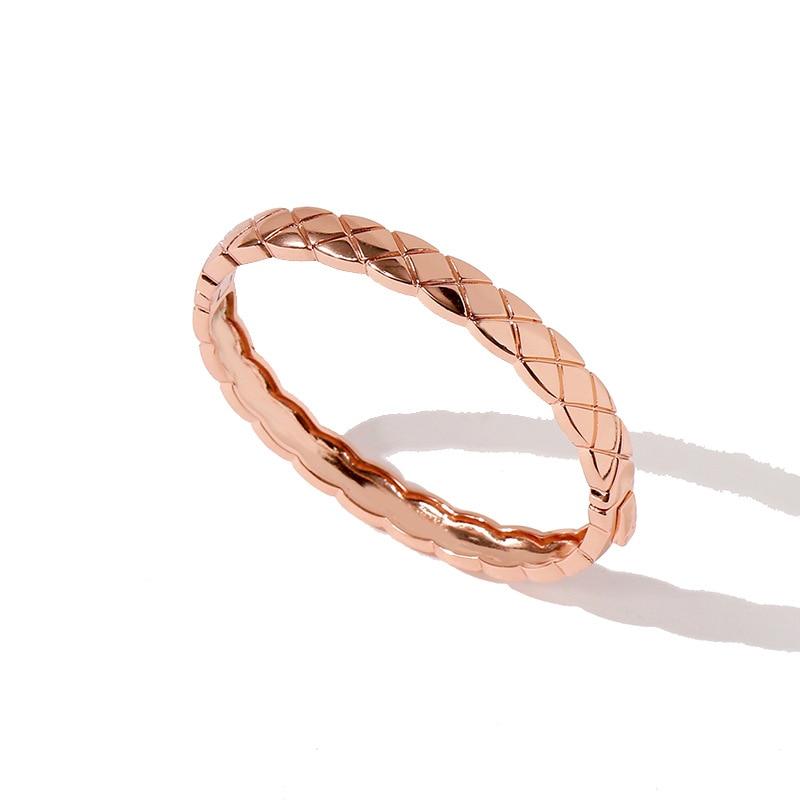 Bracelet classique or jaune -or rose-ou silver en acier inoxydable design croix tressées