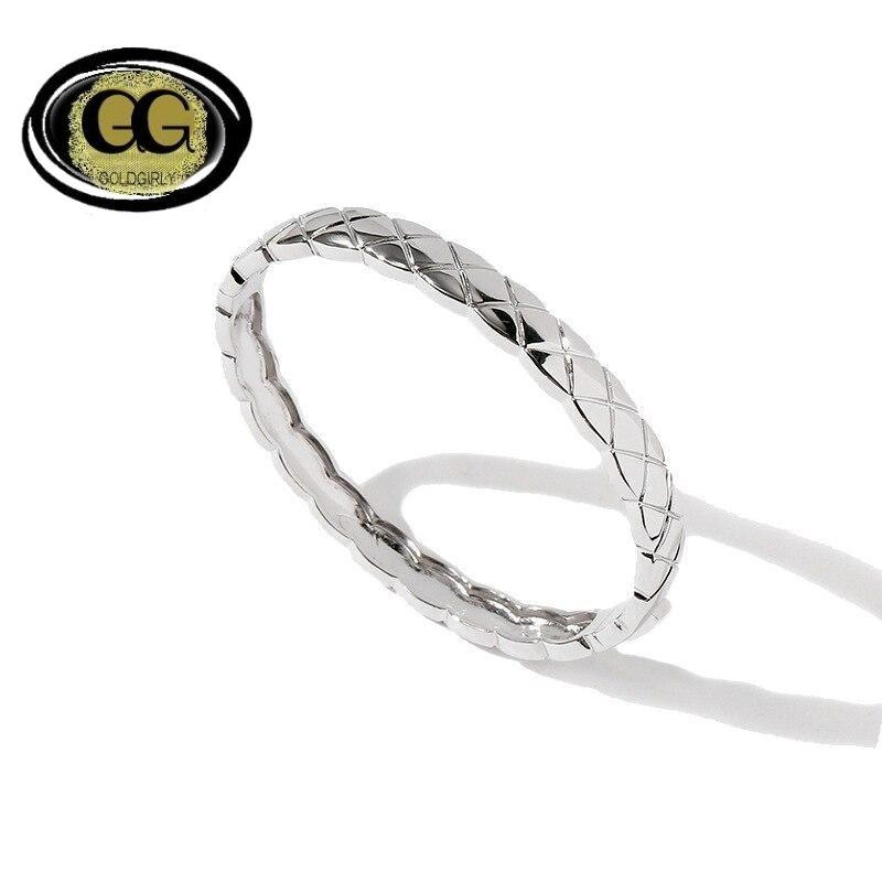 Bracelet classique or jaune -or rose-ou silver en acier inoxydable design croix tressées