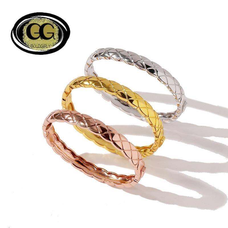 Bracelet classique or jaune -or rose-ou silver en acier inoxydable design croix tressées