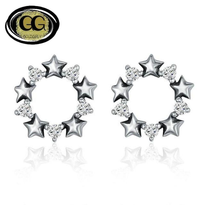 Boucles d'oreilles rondes en argent Sterling 925 pour femmes Idée cadeau