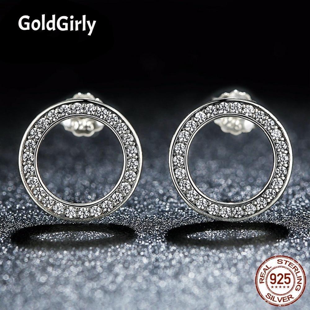 Boucles d'oreilles rondes en argent Sterling 925 pour femmes Idée cadeau