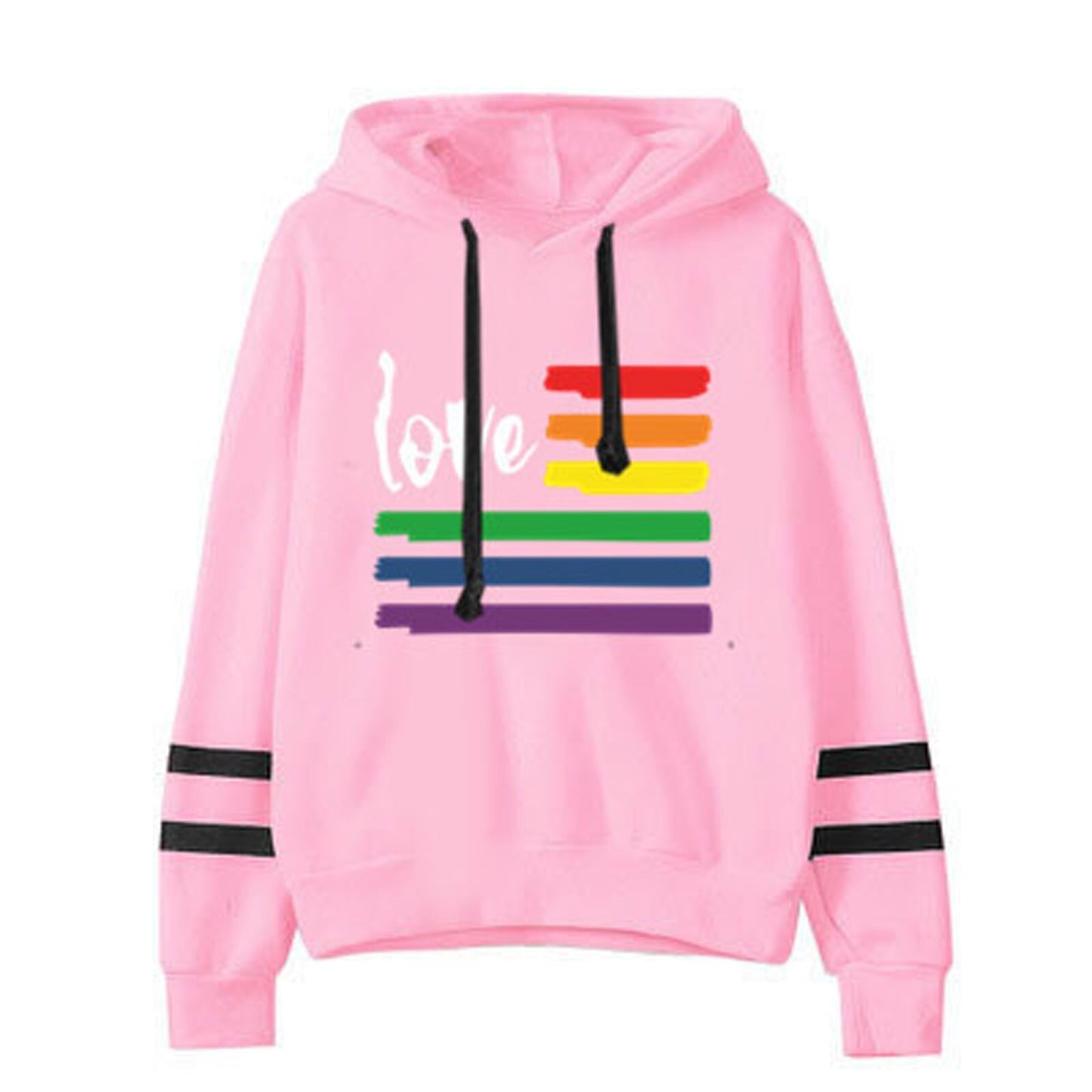 sweat-shirt imprimé arc en ciel Love
