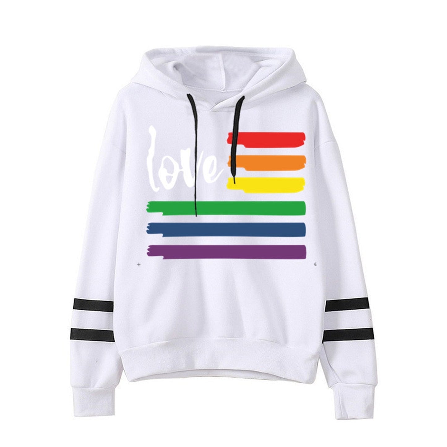 sweat-shirt imprimé arc en ciel Love