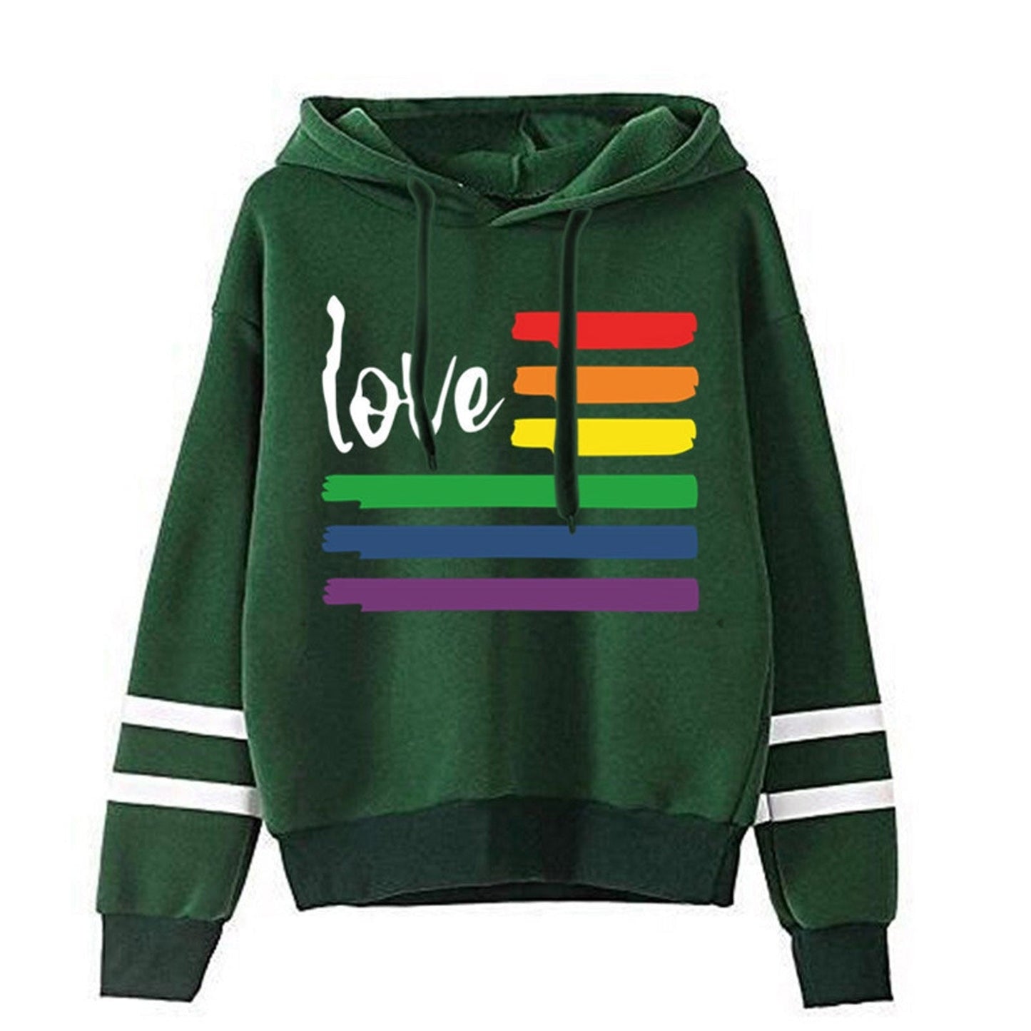 sweat-shirt imprimé arc en ciel Love