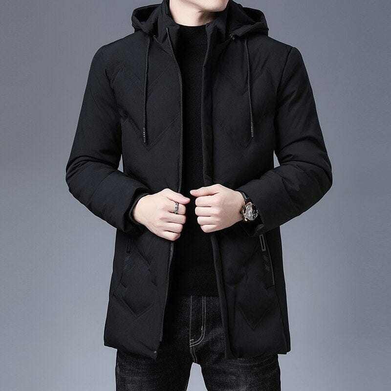 Parka Homme veste chaude d'hiver et épaisse avec capuche coupe-vent Top qualité style décontracté manteau coupe-vent