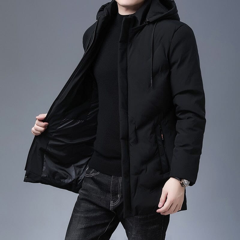 Parka Homme veste chaude d'hiver et épaisse avec capuche coupe-vent Top qualité style décontracté manteau coupe-vent