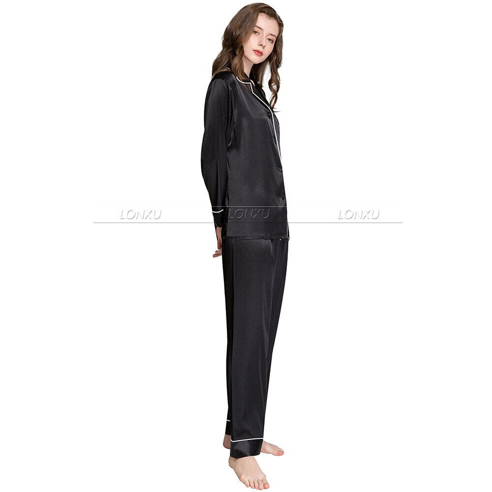 Ensemble de pyjama en satin de soie pour femme Vêtements de nuit XS S M L XL 2XL 3XL