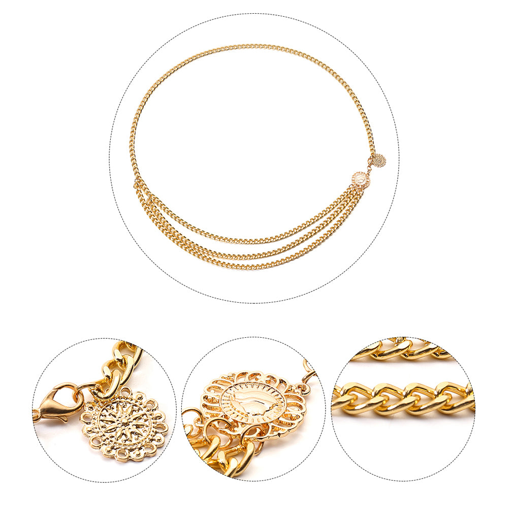 Ceinture pour femme taille ajustable en métal doré ou argenté maillons de chaîne
