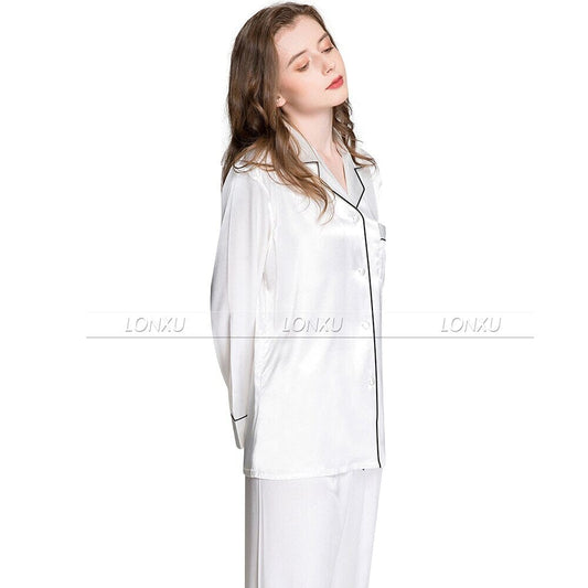 Ensemble de pyjama en satin de soie pour femme Vêtements de nuit XS S M L XL 2XL 3XL