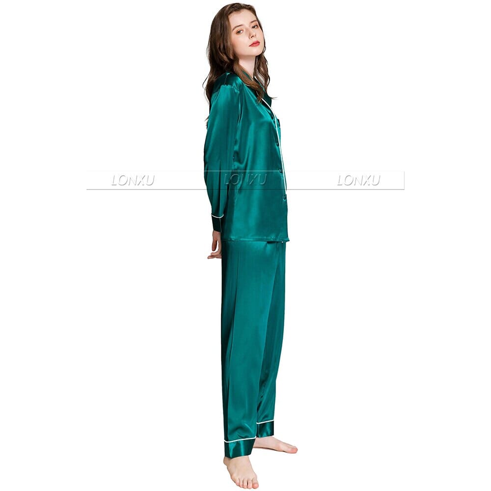 Ensemble de pyjama en satin de soie pour femme Vêtements de nuit XS S M L XL 2XL 3XL