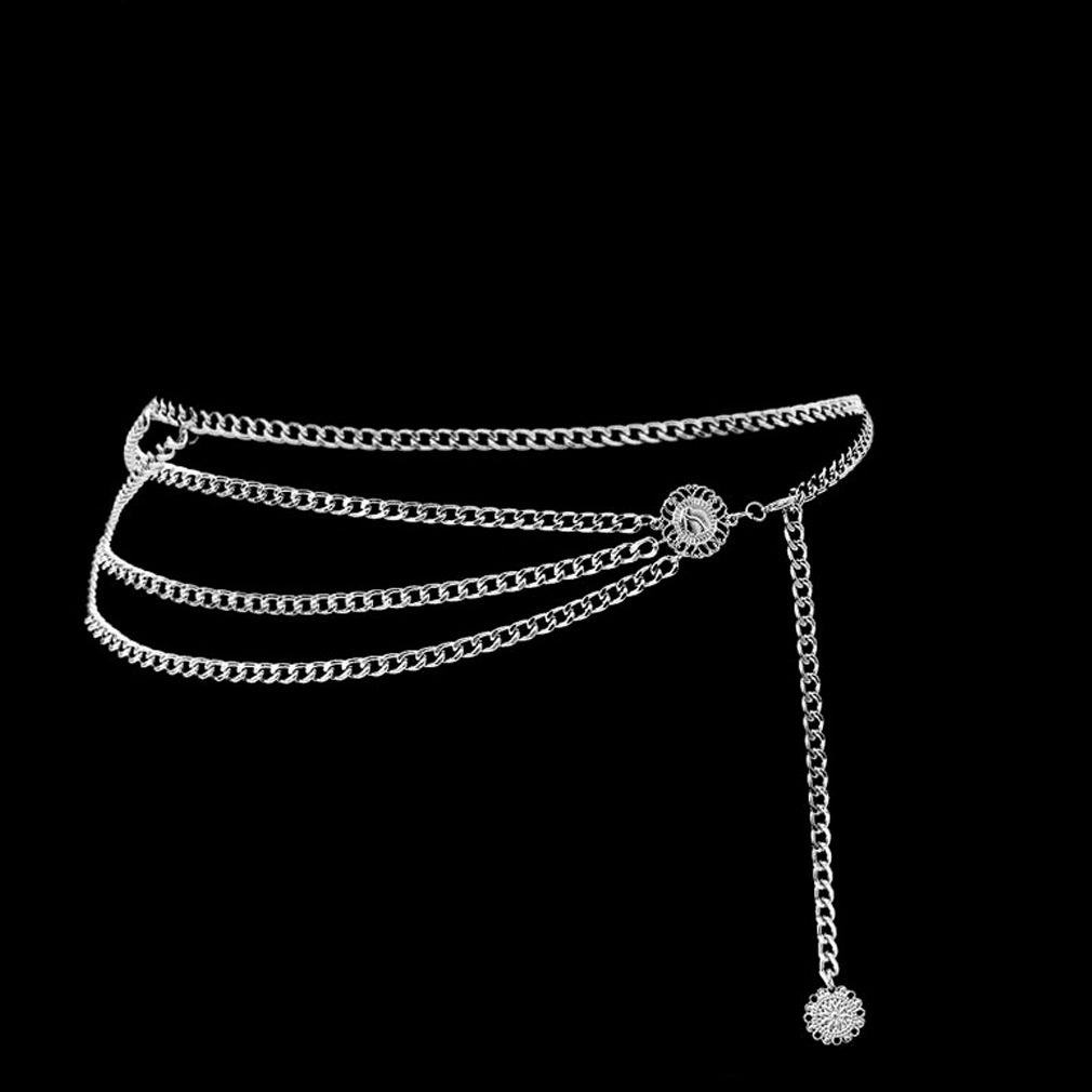 Ceinture pour femme taille ajustable en métal doré ou argenté maillons de chaîne