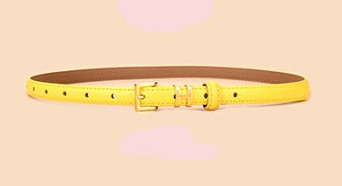 Ceinture de 1.5 cm de large en cuir véritable boucle réglable dorée