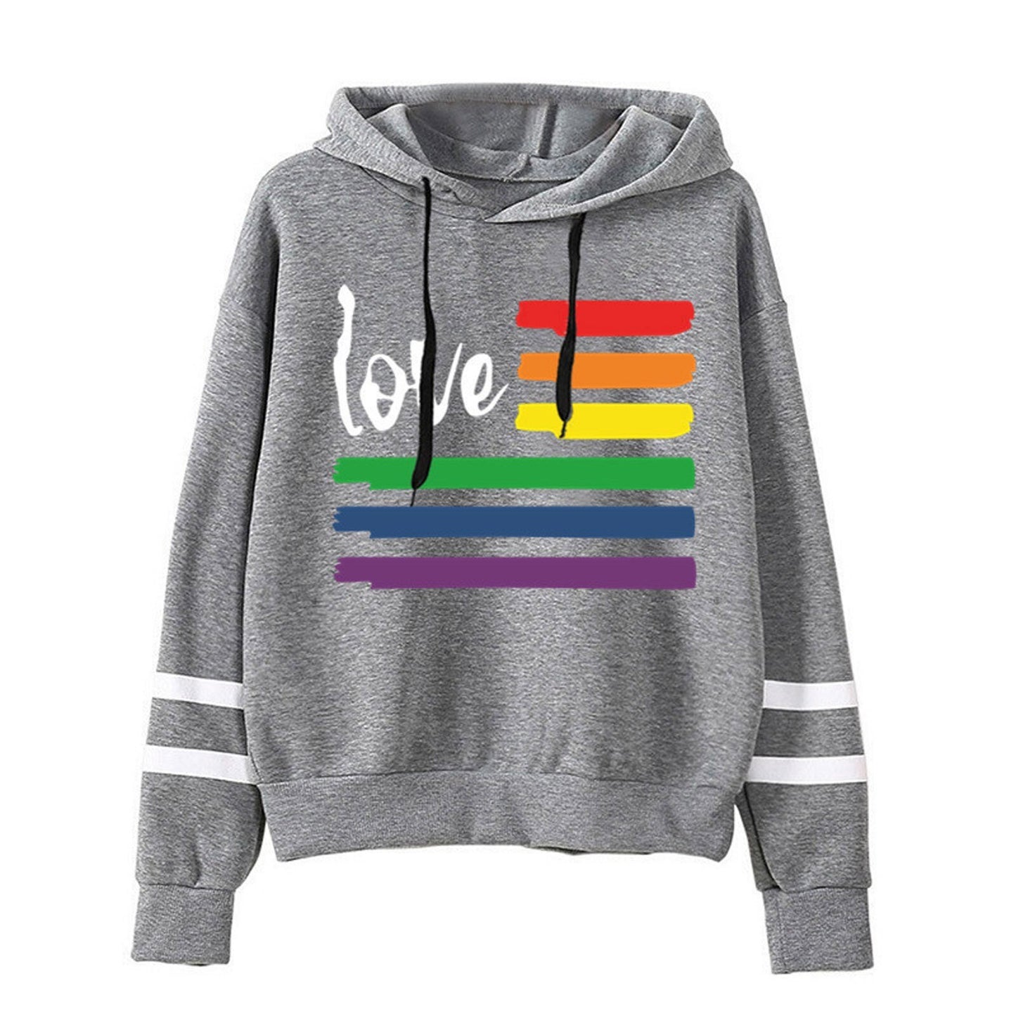 sweat-shirt imprimé arc en ciel Love