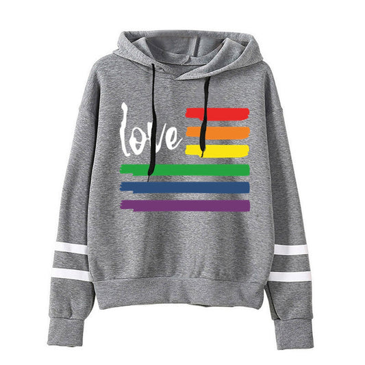 sweat-shirt imprimé arc en ciel Love