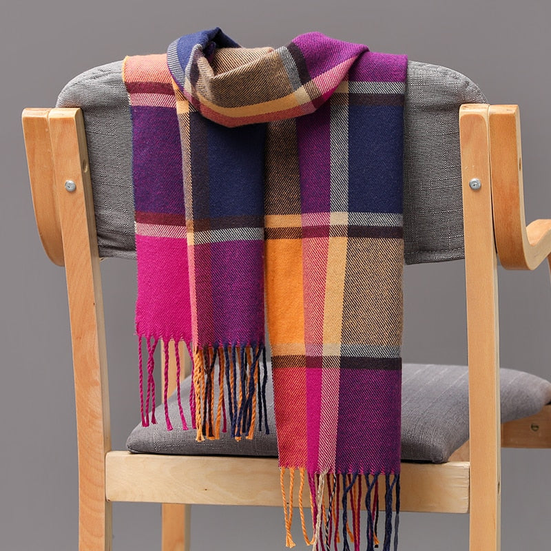 Echarpe chaude mode couleurs 190*35 cm pour femme ou homme d'affaires en doux cachemire Plaid hiver
