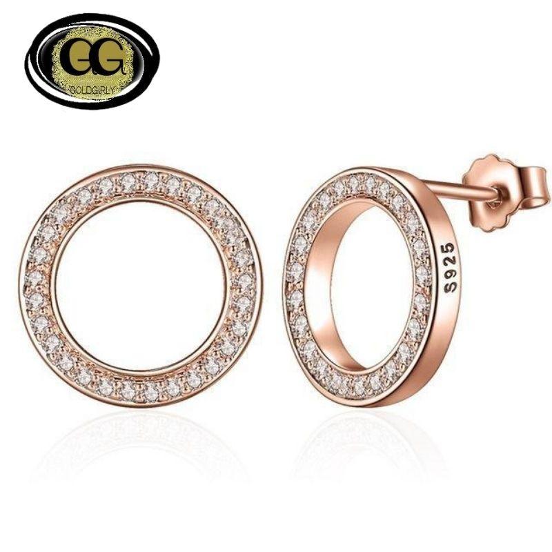 Boucles d'oreilles rondes en argent Sterling 925 pour femmes Idée cadeau
