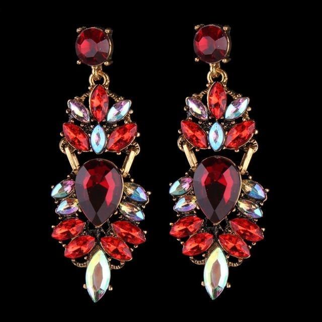 Boucles d'oreilles en perles de couleurs mode luxueuse-gemmes