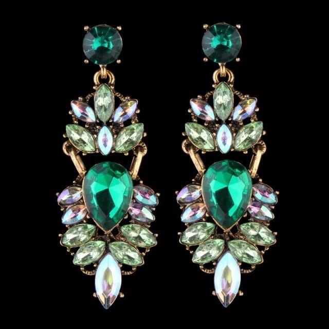 Boucles d'oreilles en perles de couleurs mode luxueuse-gemmes