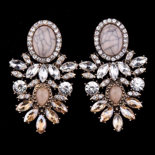 Boucles d'oreilles en perles de couleurs mode luxueuse-gemmes