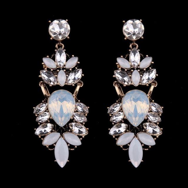 Boucles d'oreilles en perles de couleurs mode luxueuse-gemmes