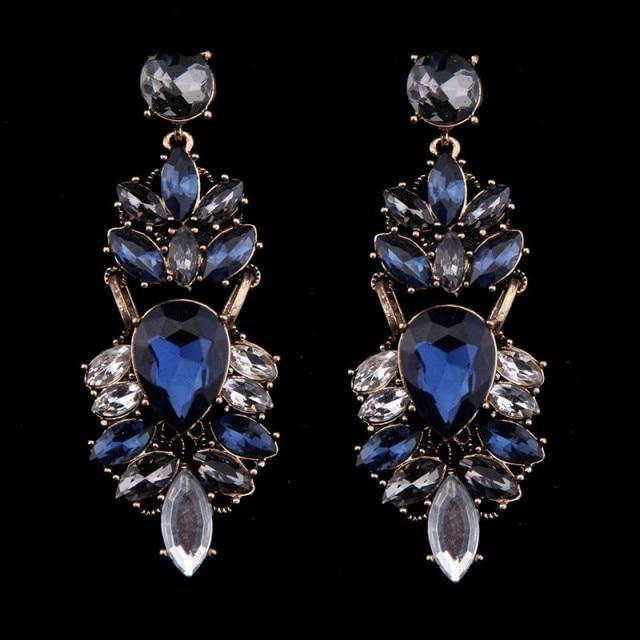 Boucles d'oreilles en perles de couleurs mode luxueuse-gemmes