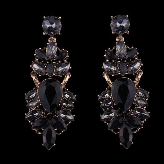 Boucles d'oreilles en perles de couleurs mode luxueuse-gemmes
