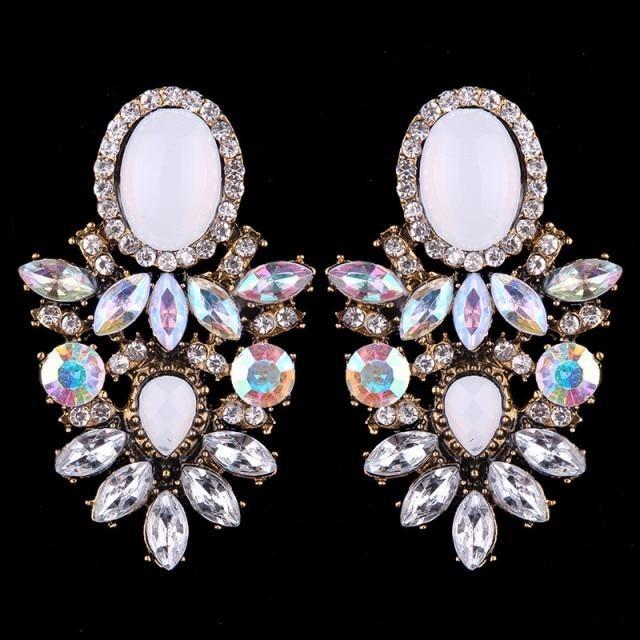 Boucles d'oreilles en perles de couleurs mode luxueuse-gemmes