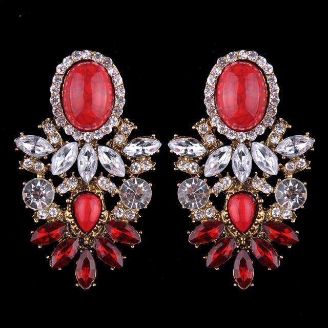 Boucles d'oreilles en perles de couleurs mode luxueuse-gemmes