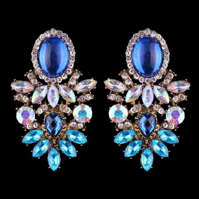 Boucles d'oreilles en perles de couleurs mode luxueuse-gemmes