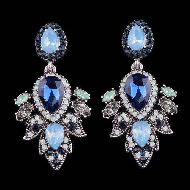 Boucles d'oreilles en perles de couleurs mode luxueuse-gemmes