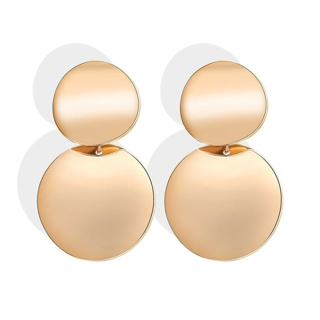 Boucles D'oreilles Éblouissantes de Mode Grandes Géométriques rondes Moderne